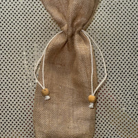 Natural Jute Wine Bag w/Drawstring