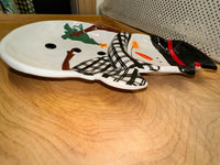 
              Snowman w/Buffalo Check Scarf Serving Tray
            