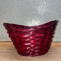 Tall Oval Bamboo Basket - Berry