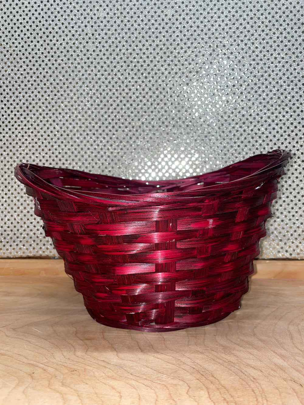 Tall Oval Bamboo Basket - Berry