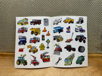 
              Trucks Coloring Book with Stickers
            