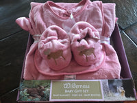 
              Pink Moose Blanket, Bib, Booty Gift Set
            