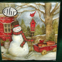 Snowman Barn Beverage Napkins