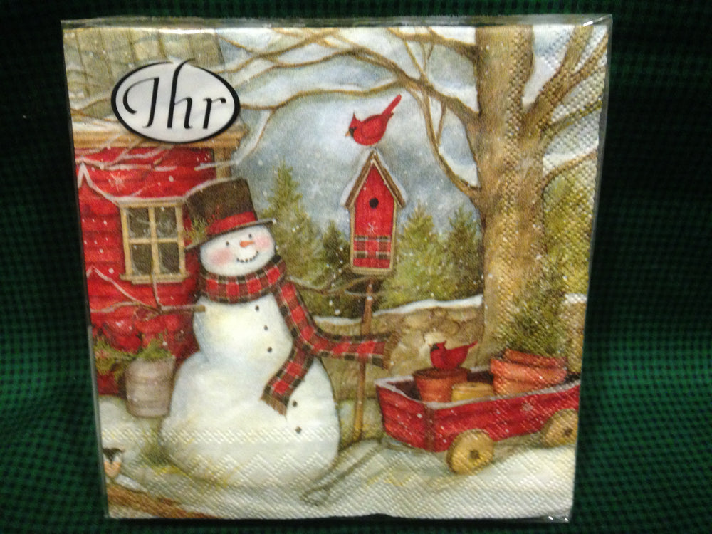 Snowman Barn Beverage Napkins