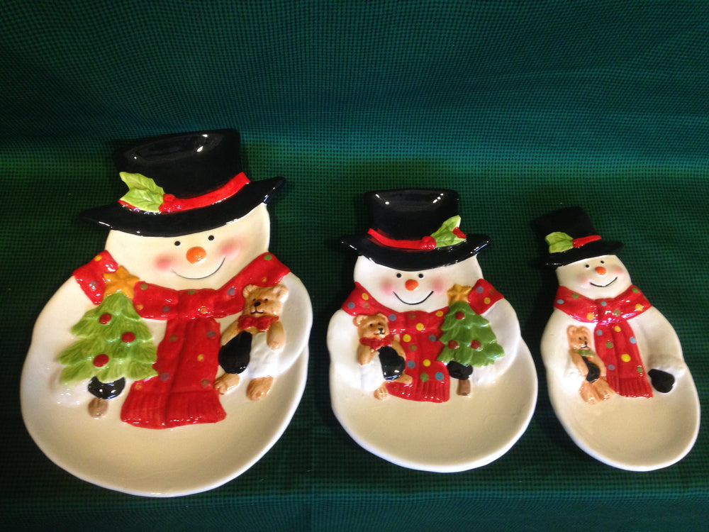 Holly Snowman Plate (3 sizes)