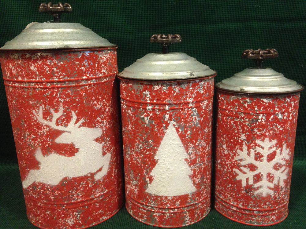 Rustic Holiday Canister Set