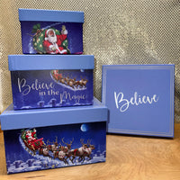 XL Nested Boxes - Believe in the Magic Santa Sleigh