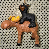 
              Bear Riding Moose Ornament
            