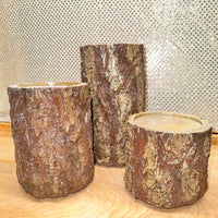 
              Wood-look Pine Log Pillar Holder
            