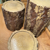 Wood-look Pine Log Pillar Holder