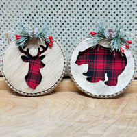 
              Buffalo Plaid Animal Silhouette Ornament (Two Styles)
            