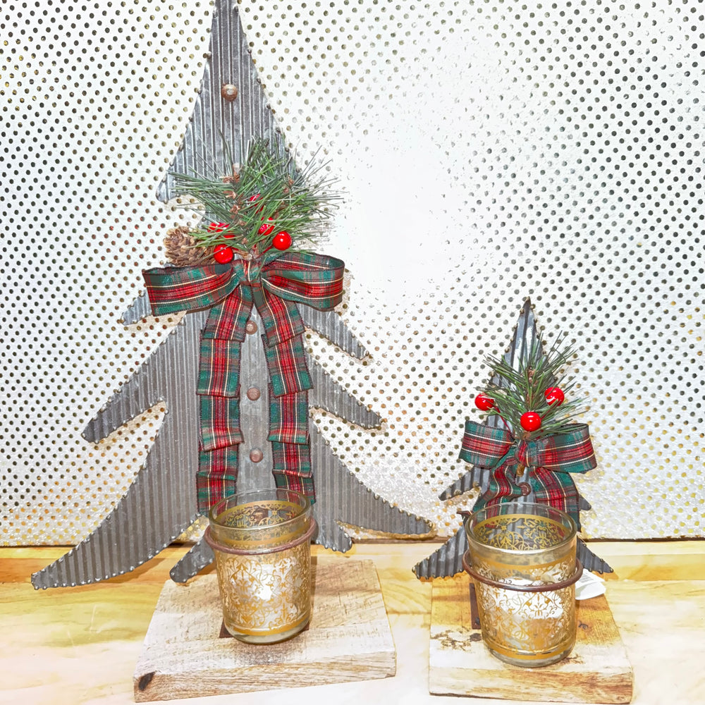 Tin Tree Votive Holder (2 sizes)