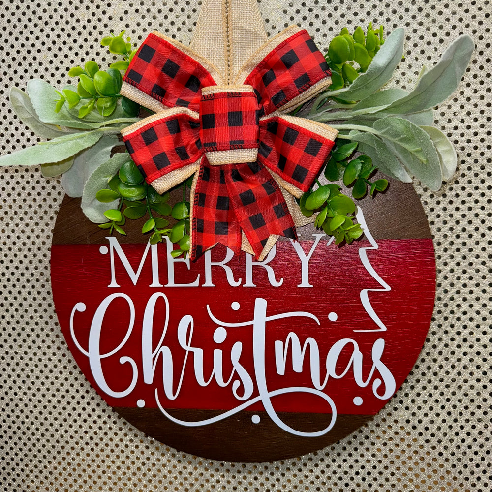 Merry Christmas Red Ornament Decor