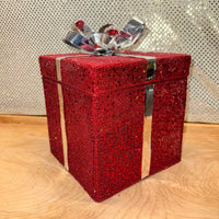 
              Red Glitter Present Wire Basket
            