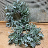 
              Icy Greens Wreath (holds 4"candle)
            