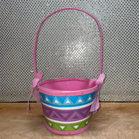 
              Pink/Purple Aztec Accents Easter Basket
            