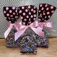 
              Belgian Chocolate Covered Pretzels with Rainbow Sprinkles 4ct
            