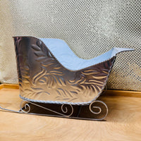 
              Silver Metal Scroll Sleigh
            