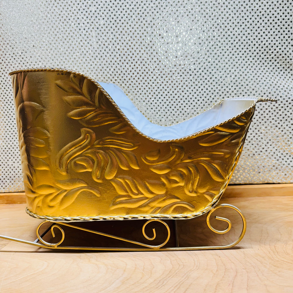 Gold Metal Scroll Sleigh