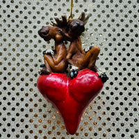 Moose Sweethearts Ornament