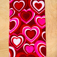 Red with Pink and White Hearts Dish towel