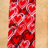 Red with White and Black Hearts Dish towel