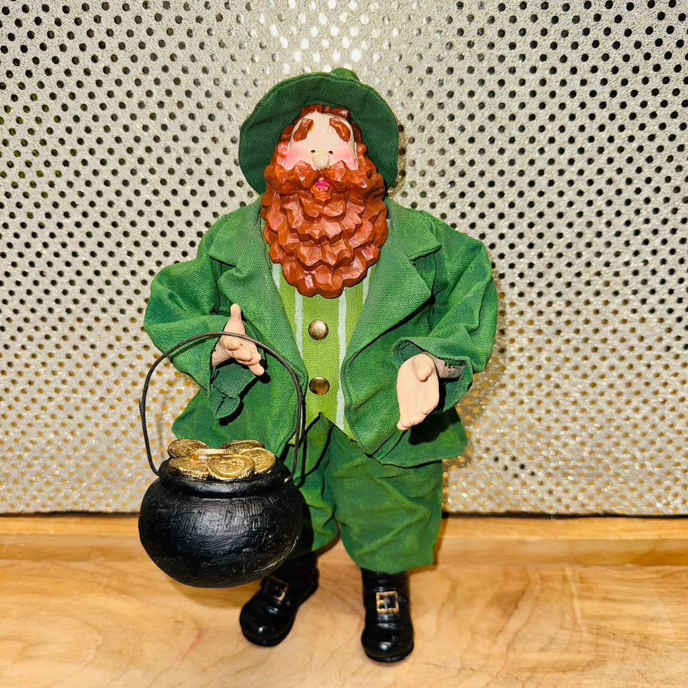 Leprechaun with Pot Of Gold Figure