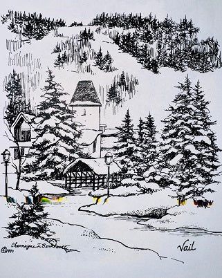 Charmayne's Originals - Vail Clock Tower and Covered Bridge