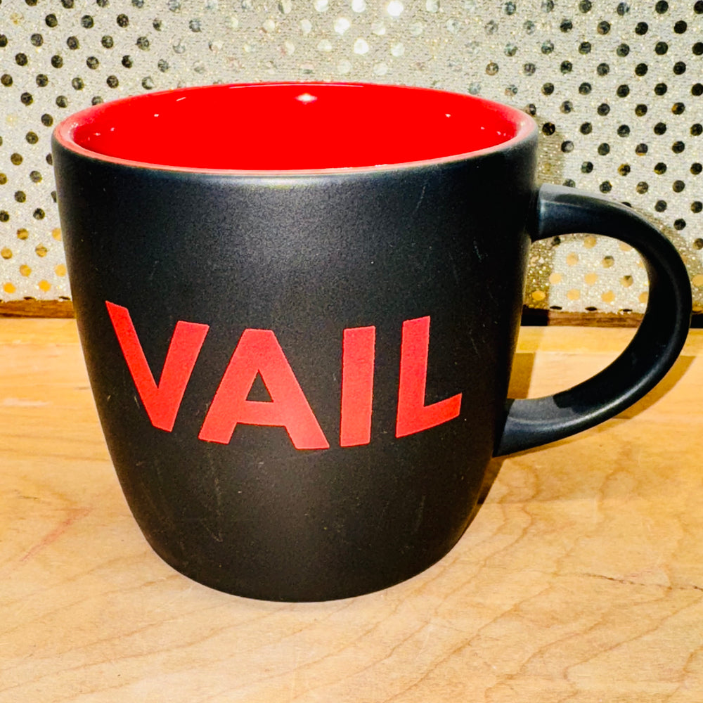 Vail Beaver Creek Black Mug with Red