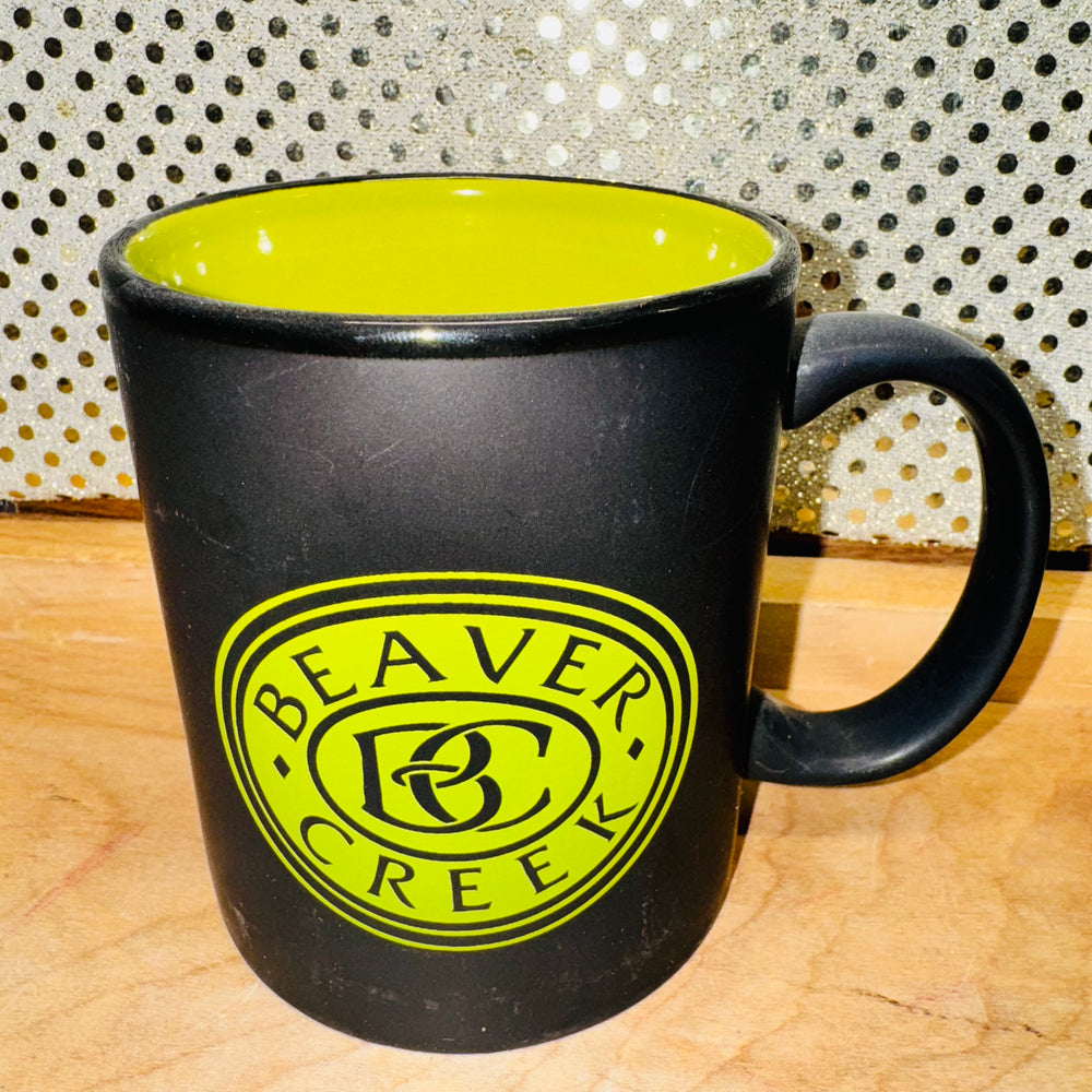 Beaver Creek Black Mug with Lime or Blue