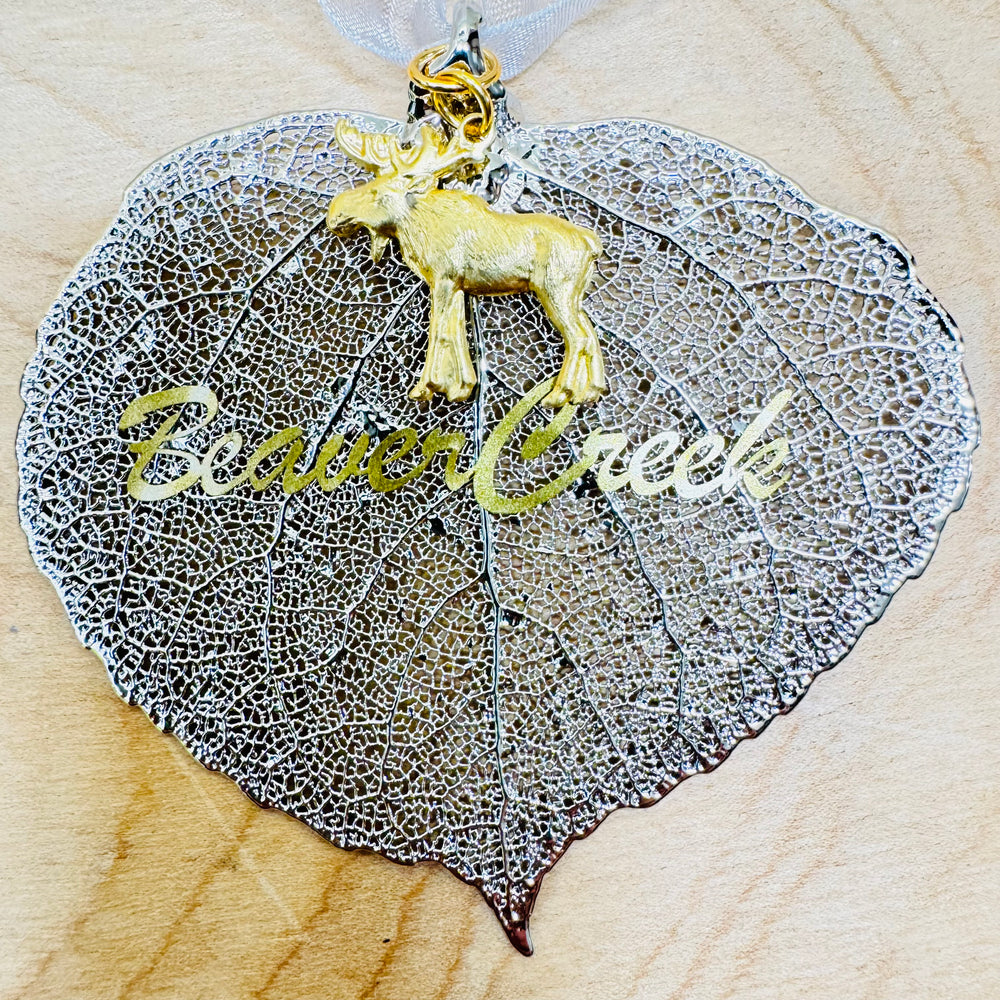 Real Leaf Ornament - Silver Aspen Leaf