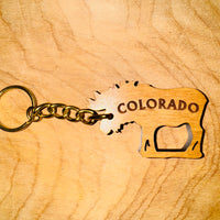 
              Colorado Wood Keychain - Bear, Moose or Trout
            