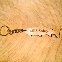 
              Colorado Wood Keychain - Bear, Moose or Trout
            