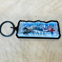Vail Village Ski Keychain
