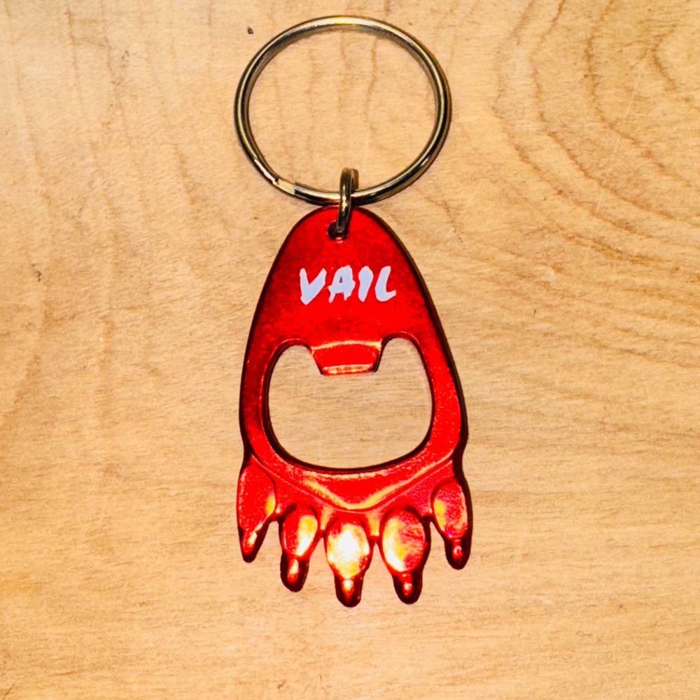 Vail Bear Paw Bottle Opener Keychain