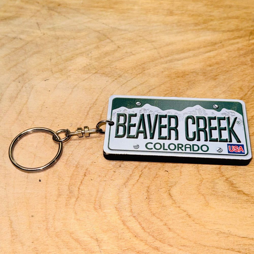 Beaver Creek CO License Plate Keychain