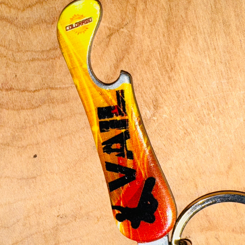Vail Snowboard Bottle Opener Keychain