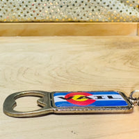 
              Vail CO Flag Bottle Opener Keychain
            