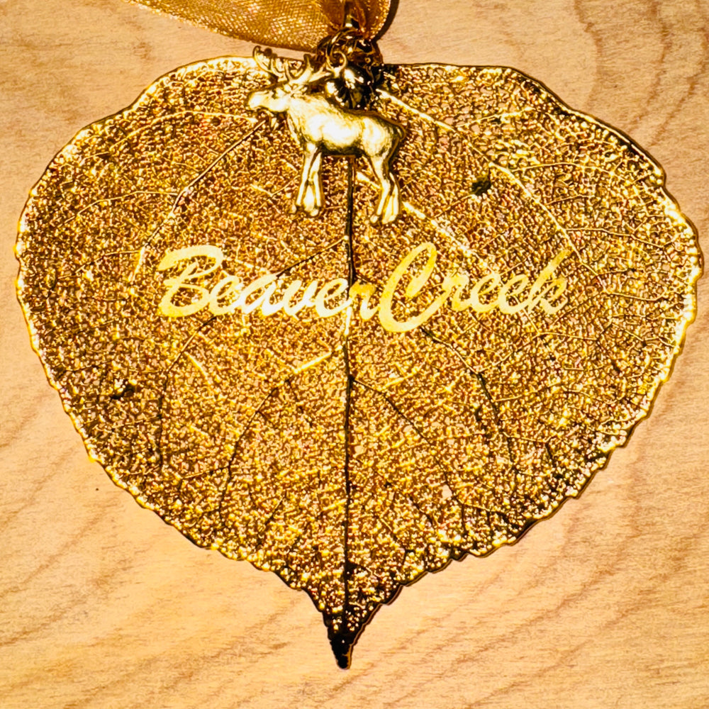 Real Leaf Ornament - Gold Aspen Leaf