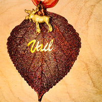 Real Leaf Ornament - Copper Aspen Leaf