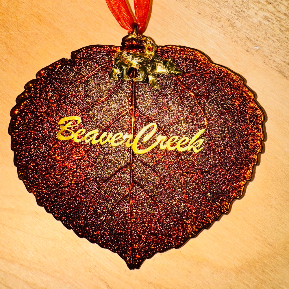 Real Leaf Ornament - Copper Aspen Leaf