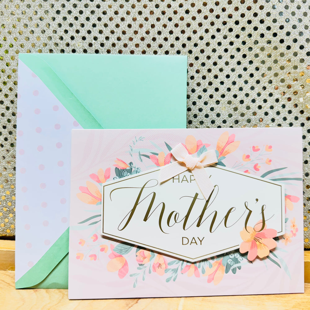 Mother's Day Card - Peach Flowers