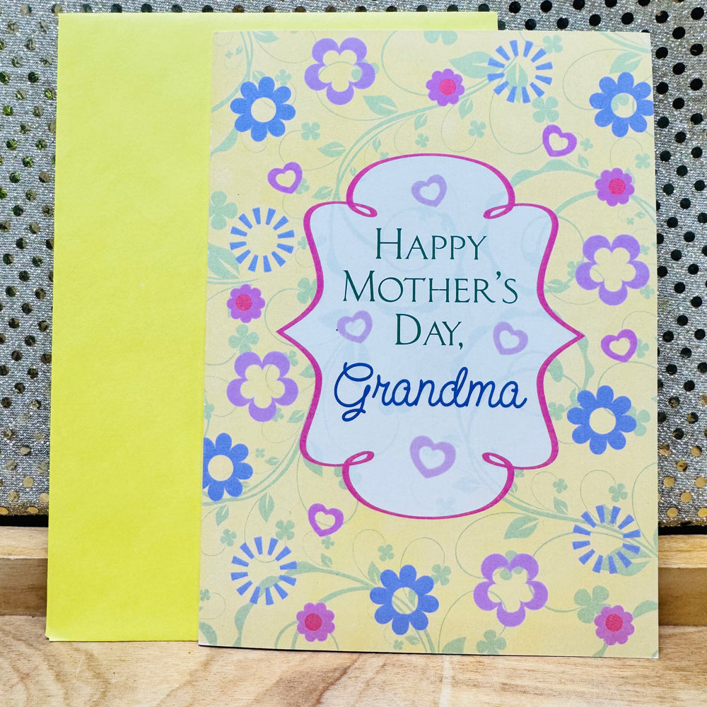 Mother's Day Card - for Grandma Yellow with Flowers
