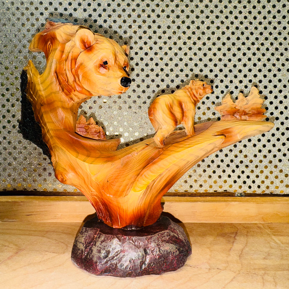 Bear Bust Scene Figurine