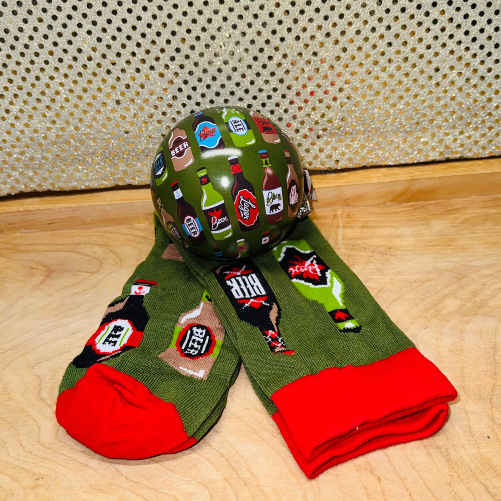 Socks in a Ball Ornament - Beer Bottles