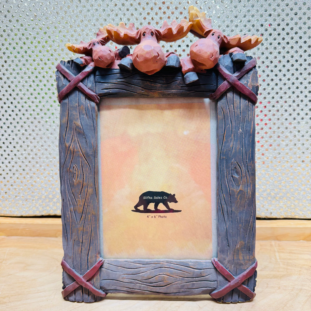 Three Moose Vertical Picture Frame