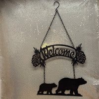 
              Two Black Bears Metal Welcome Sign
            