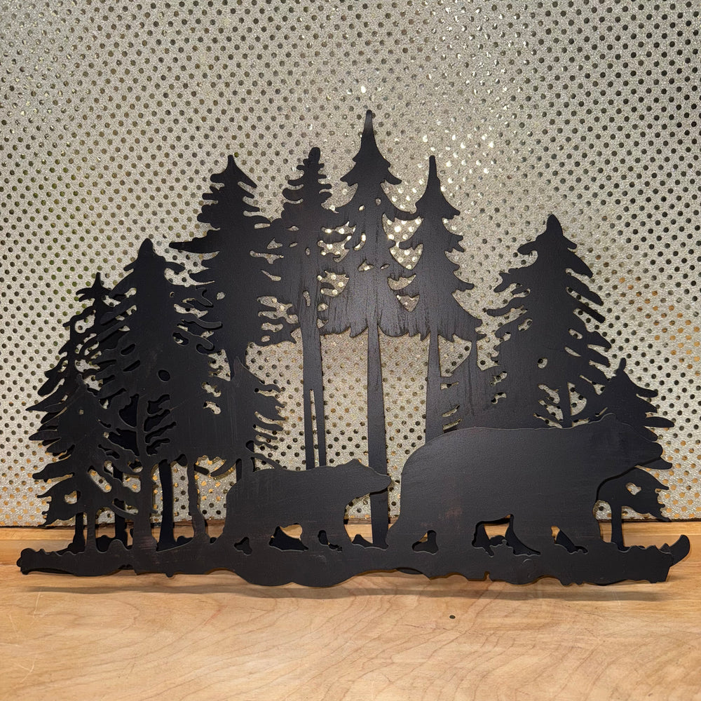 Black Bear Scene Wall Decor