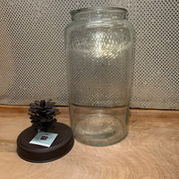 Glass Jar with Metal Pine Cone Lid