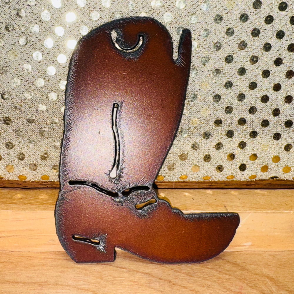 Rustic Iron Cowboy Boot Magnet